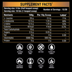 BCAA Power | 5g BCAAs per Serve (2:1:1) | Intra & Post-Workout Muscle Recovery, Endurance & Energy | Sugar-Free · Caffeine-Free · Vegetarian