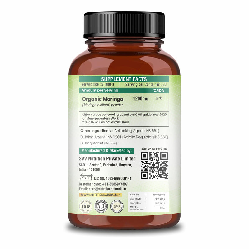 Organic Moringa Superfood 1200mg (60 capsules)