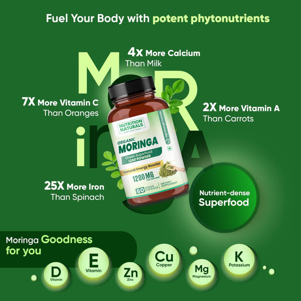 Organic Moringa Superfood 1200mg (60 capsules)