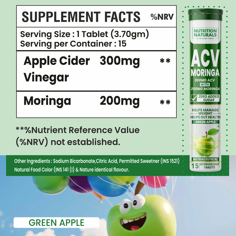 ACV Moringa - Apple Cider Vinegar with Moringa - 500 mg