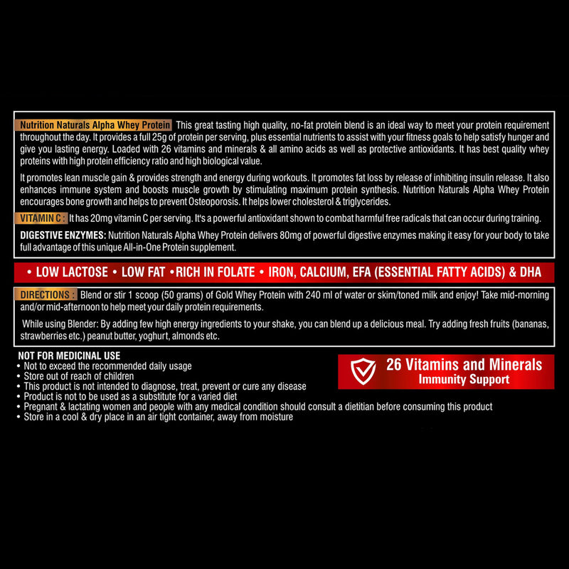 ALPHA WHEY PROTEIN - Whey Protein blend with Digestive Enzymes for Faster Absorption | Improved Strength, Faster Recovery & Muscle Building