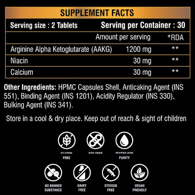 SUPER PUMP Arginine AAKG - Fuels Muscle Growth | Boosts Nitric Oxide Production | Improved Oxygen Flow | Supports Heavy Training
